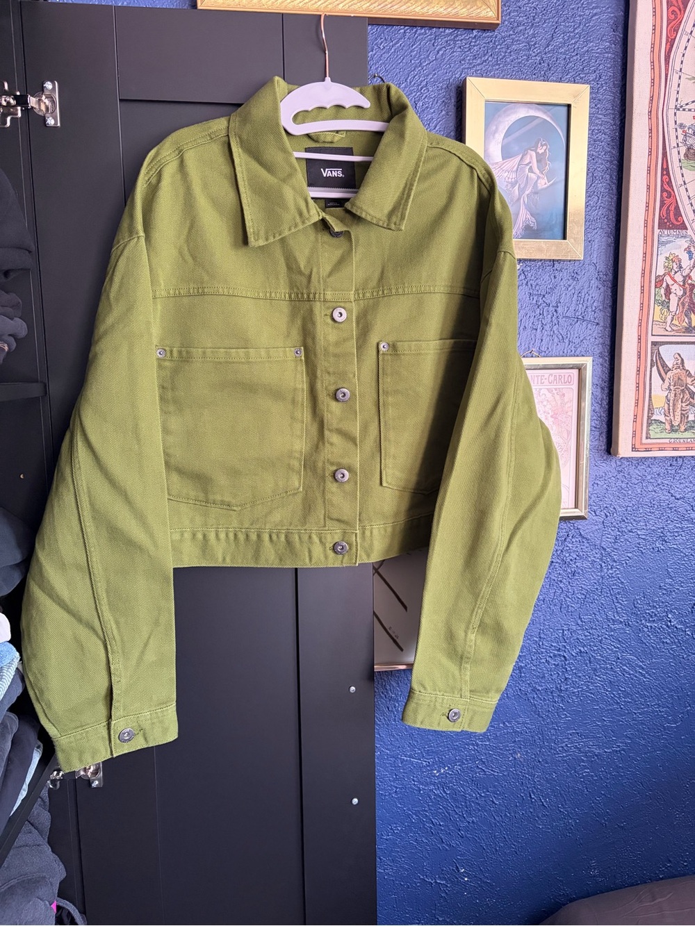 Vans Olive Green Cropped Jean Jacket